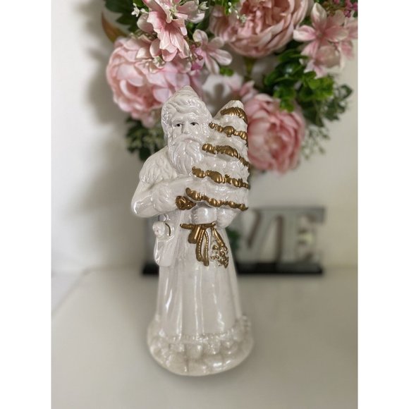 Cracker Barrel Santa Musical‎ Fine Pearlized Porcelain  Figurine O Tannenbaum - Picture 7 of 16